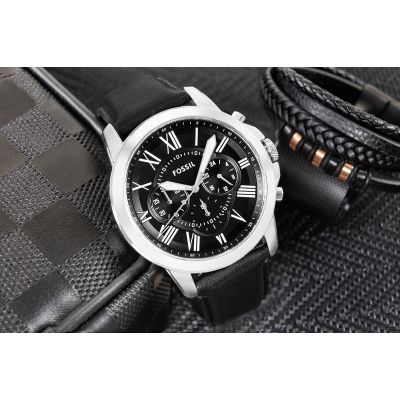 5. FOSSIL Grant Herrenuhr aus Leder FS4812 + Box