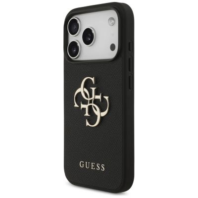 2. Guess Grained Big 4G & Classic Logo Hülle für iPhone 17 Pro - Schwarz