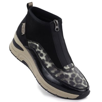 Schwarze Keilstiefeletten für Damen, Modell Rieker N9362-00