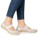 5. Rieker N4299-60 bequeme Damenschuhe mit durchbrochenem Klettverschluss in Beige