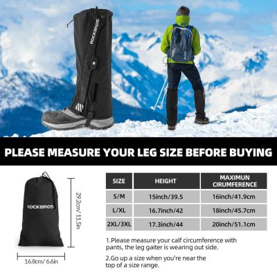 5. Rockbros wasserdichte Gamaschen TT014 schwarz S/M