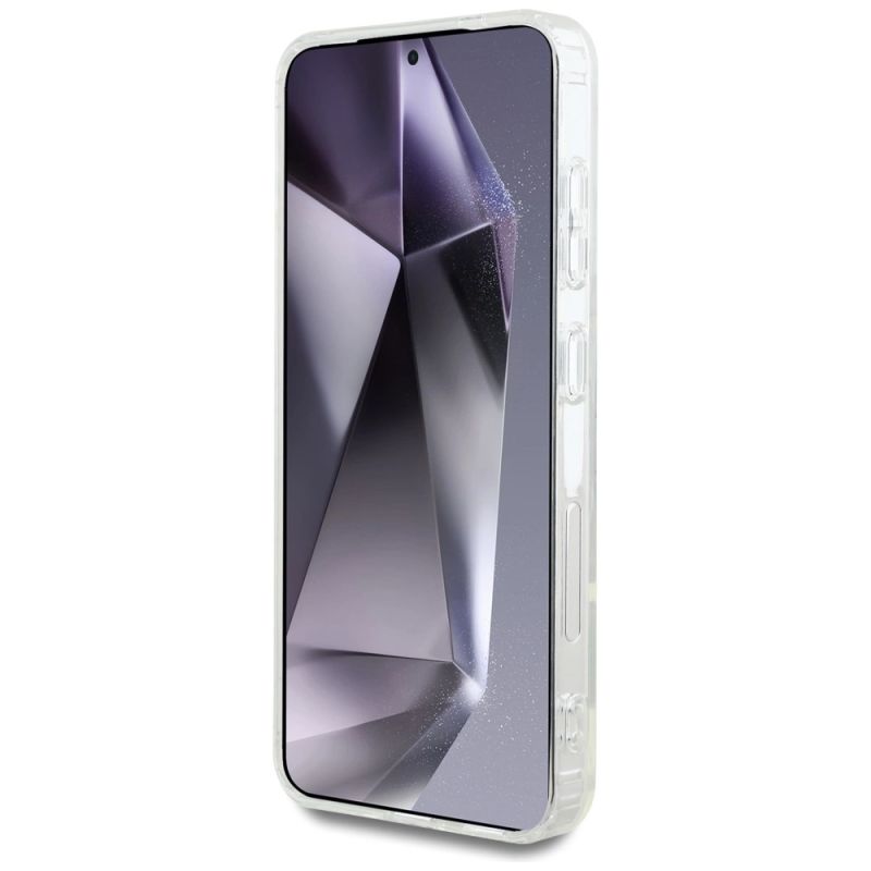 5. Transparente Samsung Galaxy S25 Hülle mit Strasssteinen und Karl Lagerfeld Kopf-Logo