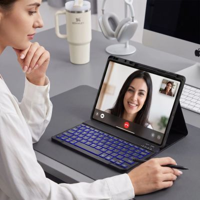 7. Tech-Protect SC Stifthülle + Bluetooth-Tastatur für Samsung Galaxy Tab S12+ 12,4" X840 / X846B - Schwarz