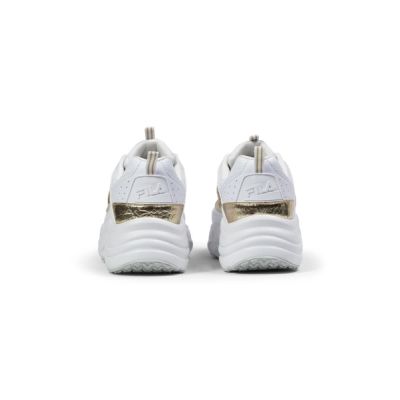 6. Fila Skye ZP Damen Sportschuhe Sneakers modisch weiß mit gold