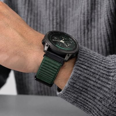 7. Tech-Protect NylonLoop Armband für Garmin Fenix 5X / 5X Plus / 6X / 6X Pro / 7X / 8 / 8 Pro / 9 / 9 Pro (51 mm) – grün