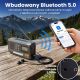 9. Extralink Bluetooth-Solarradio mit Kurbeldynamo-Powerbank (4000 mAh) und SOS-Taschenlampe BT-4000, tragbar, analog und digital, Schwarz/Orange
