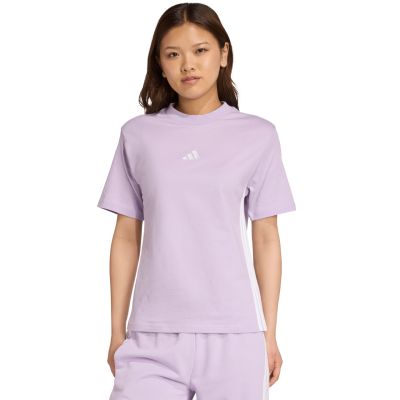 4. adidas Essentials 3-Streifen Baumwolle Damen T-Shirt Helllila JX7619
