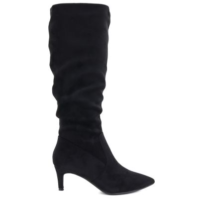 2. Sergio Leone KZ-28 Schwarze Wildleder-Stiefeletten mit niedrigem Absatz und Isolierung