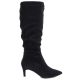 2. Sergio Leone KZ-28 Schwarze Wildleder-Stiefeletten mit niedrigem Absatz und Isolierung