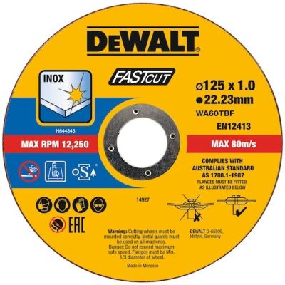 Metallscheibe 125 x 1,0 mm Edelstahl / 100 Stück DT2054 .DEWALT