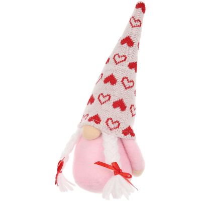 3. GNOME 20CM VALENTINSTAGSDEKORATION MÄDCHEN ROSA