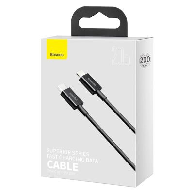 10. Baseus Superior Series 20W USB-C - Lightning Kabel mit Power Delivery 2m - Schwarz