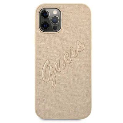 3. Guess GUHCP12MRSAVSLG iPhone 12/12 Pro 6,1" Gold/Gold Hardcase Saffiano Vintage Script