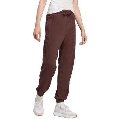 16. adidas Essentials French Terry-Hose mit Bündchen und kleinem Logo für Damen, Braun JX3864