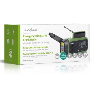 10. Nedis RDDBCR2000GN Tragbares Digitalradio Schwarz, Grün
