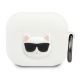Karl Lagerfeld Silikon-Choupette-Hülle für AirPods 3 – Weiß