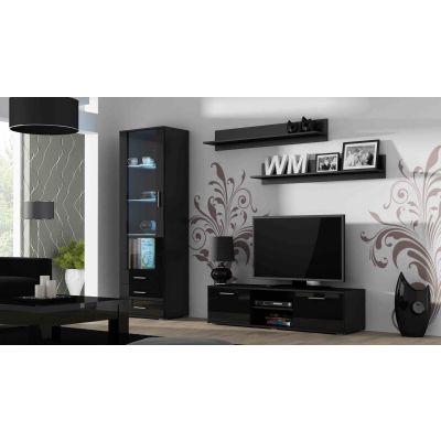 2. TV-Schrank SOHO 140 schwarz/glänzend schwarz