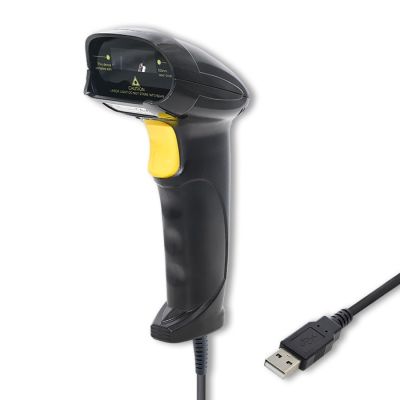 QOLTEC Laser-Barcodeleser | 1D | USB | Schwarz