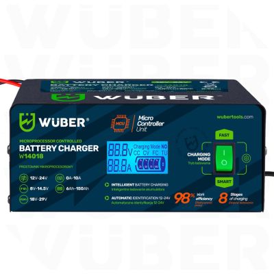 Mikroprozessorgesteuertes Autobatterieladegerät 10A 6-150 Ah 2-24 V W14018 WUBER