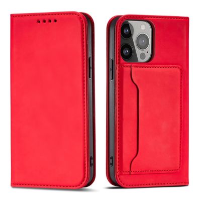 Magnetkartenetui für Samsung Galaxy S23 Ultra Flip Cover Wallet Stand rot