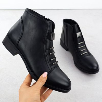 18. Schwarze Damen-Arbeitsstiefel mit Socken Sabatina