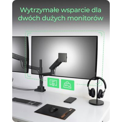2. ICY BOX IB-MS702-T Monitorhalterung/Ständer 144,8 cm (57") Schreibtisch Schwarz