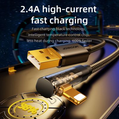 4. Joyroom Gaming-Kabel S-UL012A6 Lightning (gewinkelt) / USB-A (gerade) 2,4 A 1,2 m – blau