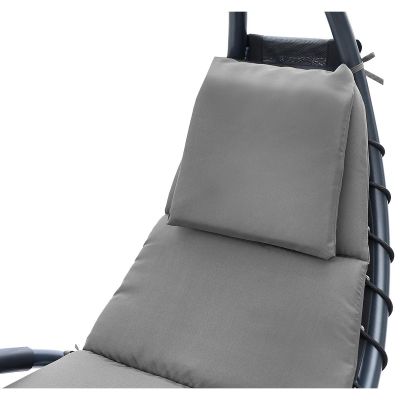 3. BERGAMO Sessel mit Sonnenschirm 200x125x180cm Grau