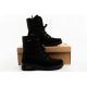 9. Progress Damen-Winterstiefel, schwarze gefütterte Schneestiefel mit Lammfell