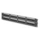 7. Digitus Patchpanel 19 Zoll, 48 RJ45-Anschlüsse, LSA vertikal, Cat. 6, ungeschirmt, 2 HE, schwarz, Kabelführung, Beschriftungsfelder