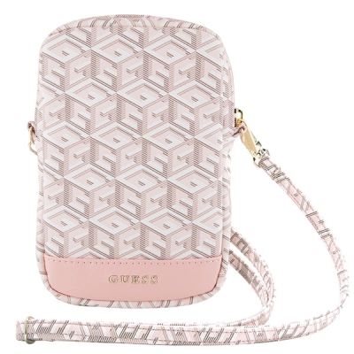 2. Guess Zip GCube Bottom Stripe Handytasche – Rosa