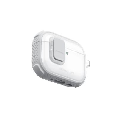 8. AmazingThing Titan Pro Mag Hülle, transparent, für AirPods Pro 3 – Weiß
