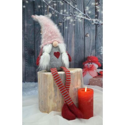 9. Frau Gnome mit flauschigem Hut, 45 + 36 cm