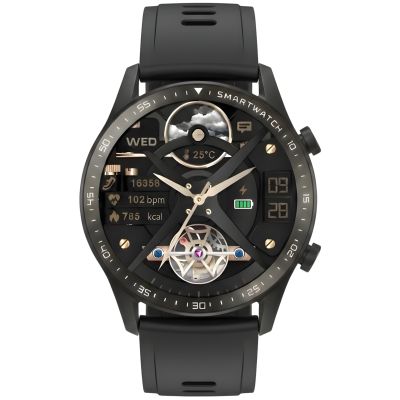 6. Smartwatch Gravity Schwarzes Armband und Band GT10-1