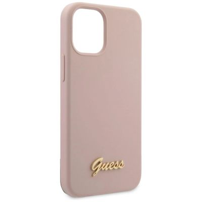 2. Guess GUHCP12SLSLMGLP iPhone 12 mini 5.4" Hellrosa/Hellrosa Hardcase Silikonschrift Gold Logo