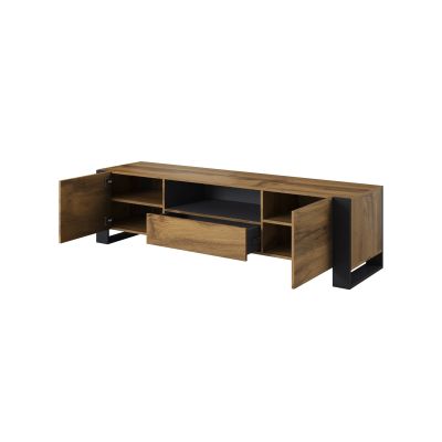 3. TV-Schrank HOLZ 180/44/48 Wotan-Eiche + Anthrazit