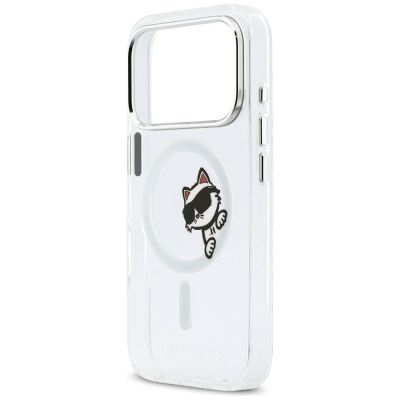 6. Karl Lagerfeld IML Peekaboo MagSafe Hülle für iPhone 17 Pro – Transparent