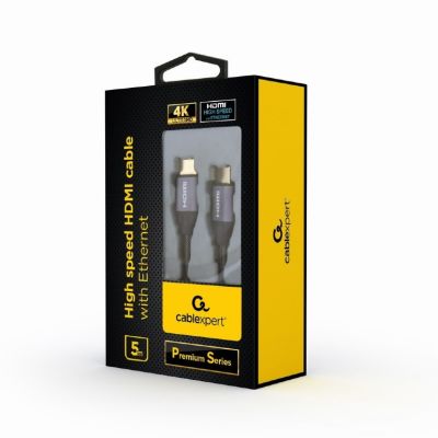 3. GEMBIRD Premium-Serie Kabel CCBP-HDMI-5M (HDMI M - HDMI M; 5 m; schwarz)