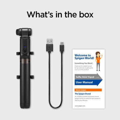 23. Spigen S540W Bluetooth-Selfie-Stick mit Stativ – Schwarz