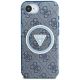 3. Guess IML Metal Glitter 4G Circle Triangle MagSafe Case für iPhone 16e - Blau