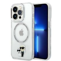 Karl Lagerfeld Iconic Karl&Choupette MagSafe Hülle für iPhone 14 Pro – transparent