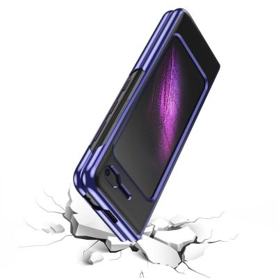 3. Plating Case hard case Electroplating frame Handyhülle Schutzhülle für Samsung Galaxy Fold blau