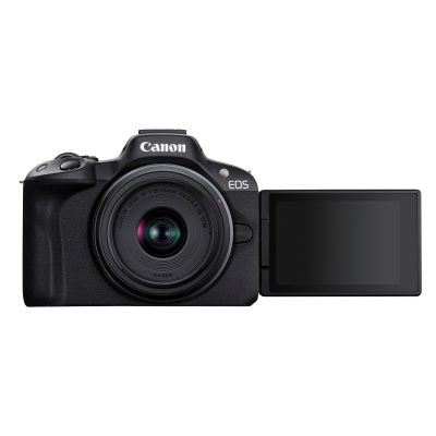 15. Canon EOS R50, Schwarz + RF-S 18-45mm F4.5-6.3 IS STM Kit, spiegellose Kamera, 24,2 MP CMOS, 6000 x 4000 Pixel, Schwarz