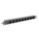 Lanberg PDU-09E-0300-BK RACK Steckdosenleiste (7 x UTE; 16 A (3680 W); 3 m; schwarz)