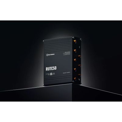 6. Teltonika RUTC50 Gigabit Ethernet Dualband (2,4 GHz/5 GHz) 5G WLAN-Router Schwarz