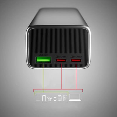 4. Powerbank SBS 10000mAh PD 35W mit LCD-Display - grau