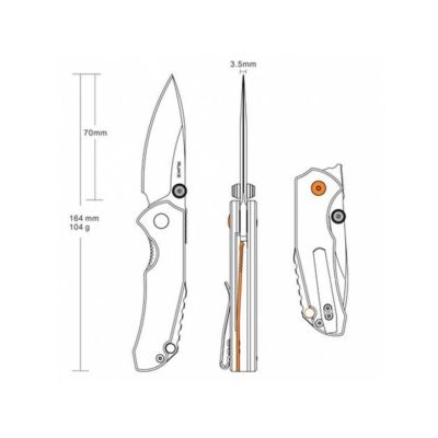 4. Ruike EDC Alltags-Klappmesser, schwarzer Flipper, Stahl - P671-CB