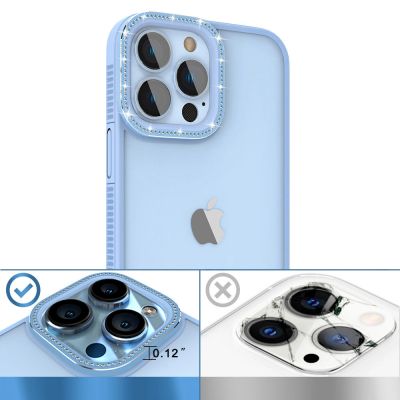 4. Kingxbar Sparkle Series Hülle iPhone 13 Pro mit blauer Kristallrückseite