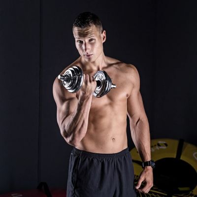 14. Hanteln im Koffer HMS STC21 2 x 10 kg Chrom