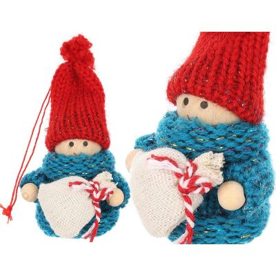 11. Dekorative Puppe mit Tasche, blaues Mädchen, 7,5 cm